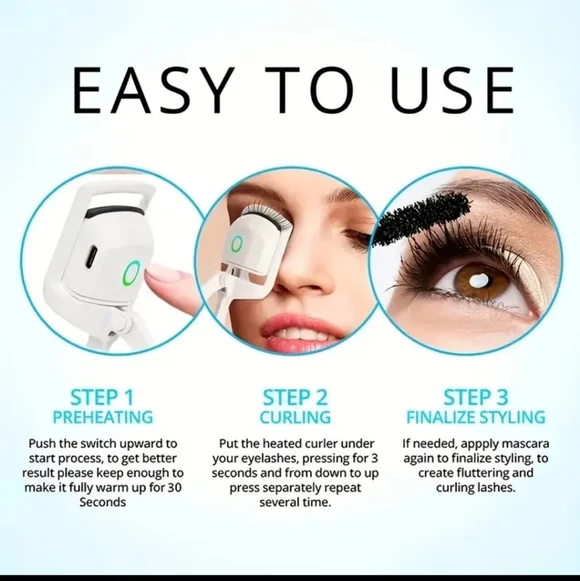White Electric Eyelash Curler for Precision Lash Lifting - Picture 6 of 7